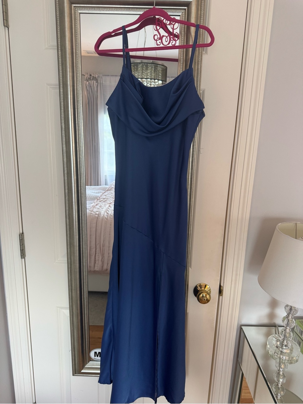 Amazon Navy Blue Cowl Neck Maxi Dress